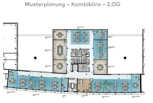 Musterplanung - Kombibüro - 2 OG