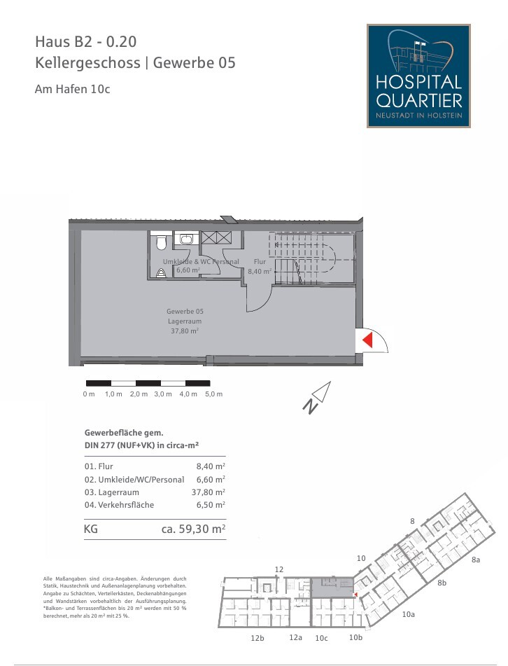 Ihr neues Quartier zum Leben und Arbeiten direkt an der Ostsee mit eigener Marina! - Haus B2-0.20, UG