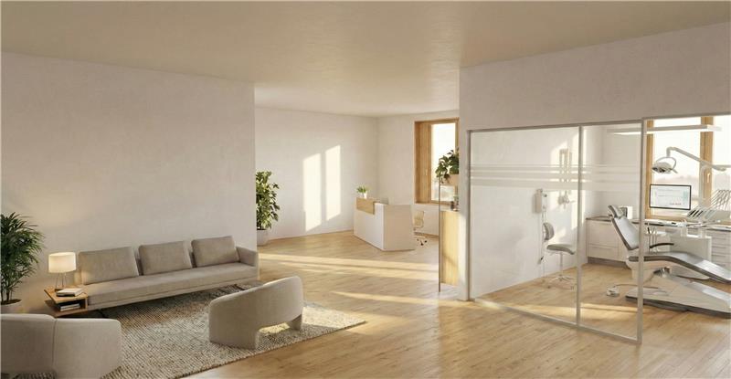 Immobilie neu gedacht: Das innovative Büro im „Speicherschmid“ – ein Unicorn der Nachhaltigkeit - Ansicht Büro - Visualisierung